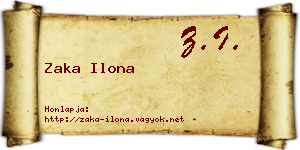 Zaka Ilona névjegykártya
